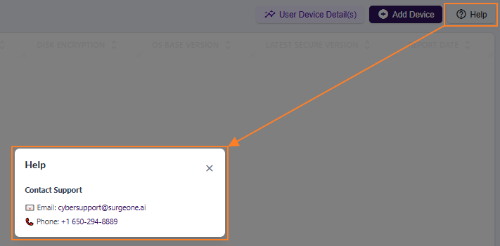 Help modal window