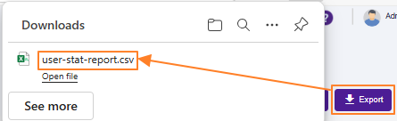 Using the Export button