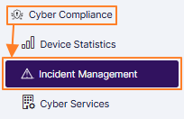 Using the Incident Management menu on the left panel