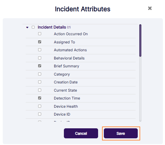 Customizing the grid columns visibility