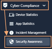 Using the Security Awareness menu on the left panel