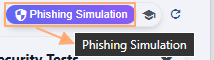 Phishing Simulation button and tooltip on hover