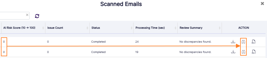 Inactive icon for viewing AI assessment feedback