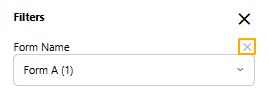 Cross icon to remove an applied filter option