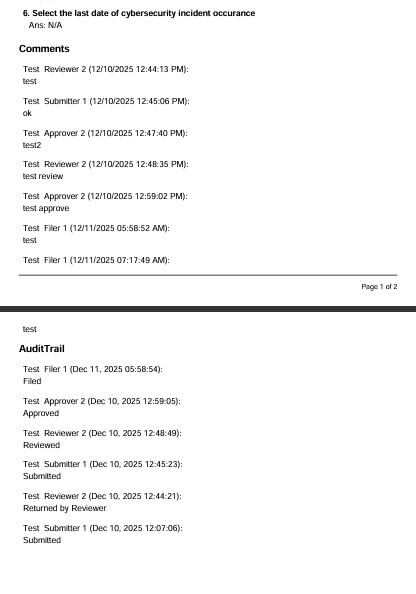 Visibility of comment and audit trail