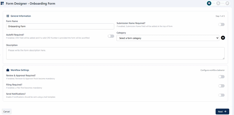 Setting the custom option of the Category dropdown field