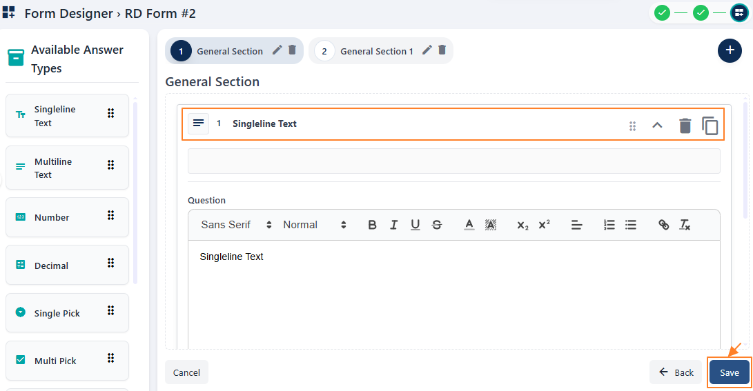 Saving a custom form