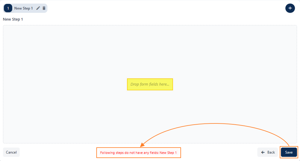 Validation on field selection in the default section