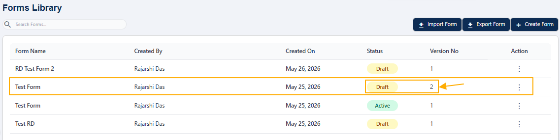 Updated status and version on save in edit mode