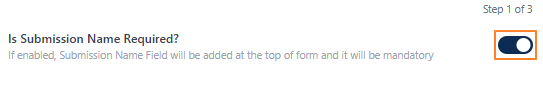 Submission Name slider enabled