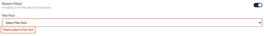 Field validations of Workflow Settings section