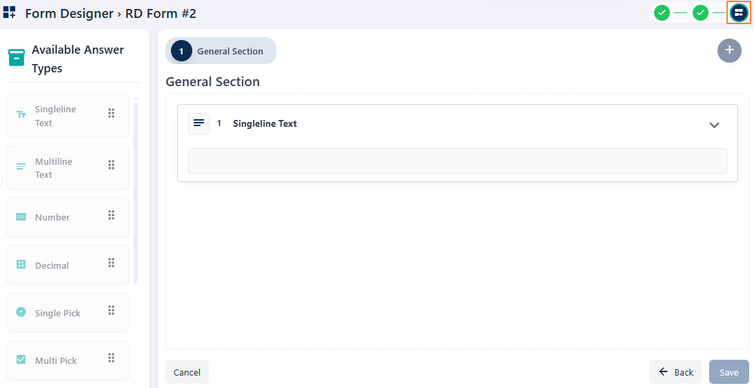 Third step various page elements