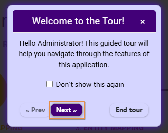 Next button of guided tour