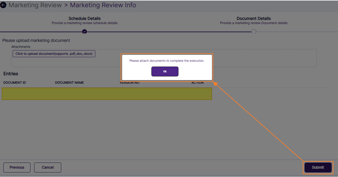 Validation triggered when no attachment is provided