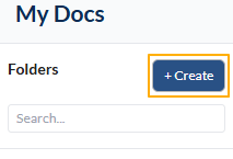 Fig: 5 - +Create button to make a new folder
