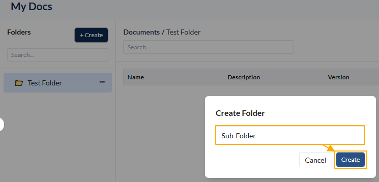 Fig: 21 - Creating the sub-folder
