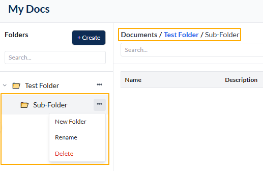 Folder list
