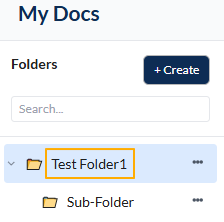 Fig: 26 - Created sub-folder visible with its menu options expanded and updated breadcrumb