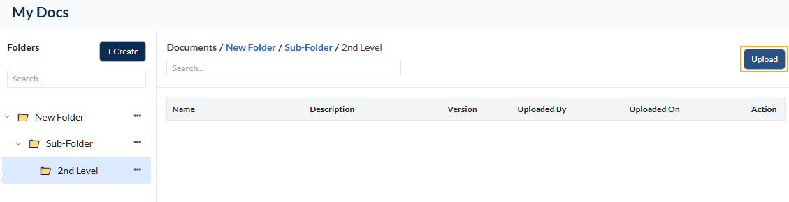 Upload button