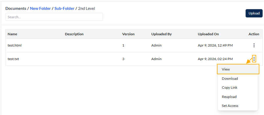 View menu option