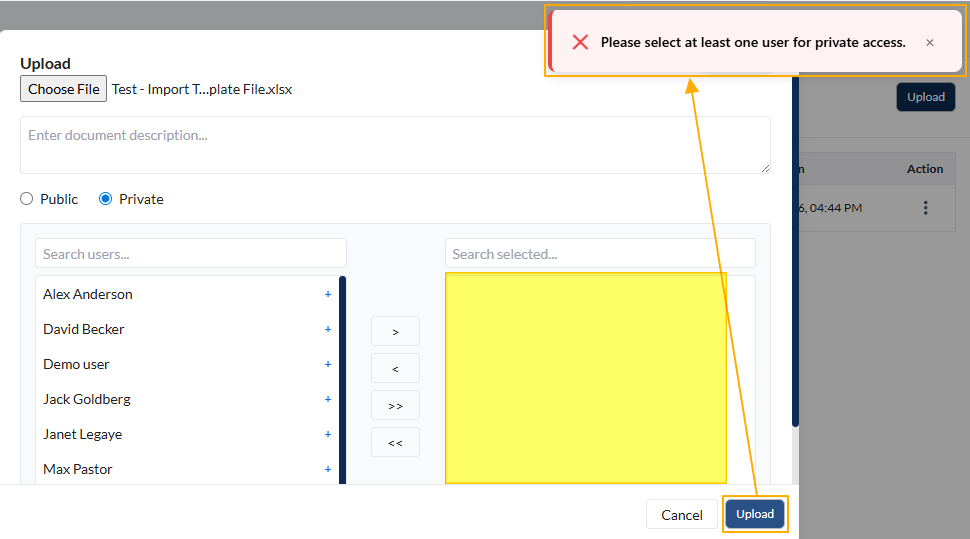 Please select one user tooltip