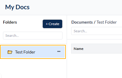 Fig: 10 - New folder displayed in Folders section