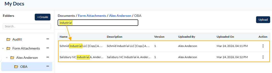 Document search bar