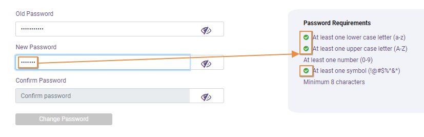 Satisfied condition met for setting password