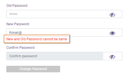 Tooltip when the existing password and the desired new password are the same