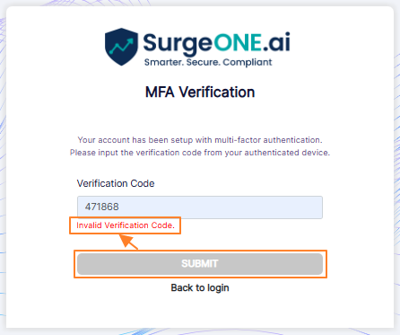 Validation employed on the Verification Code field