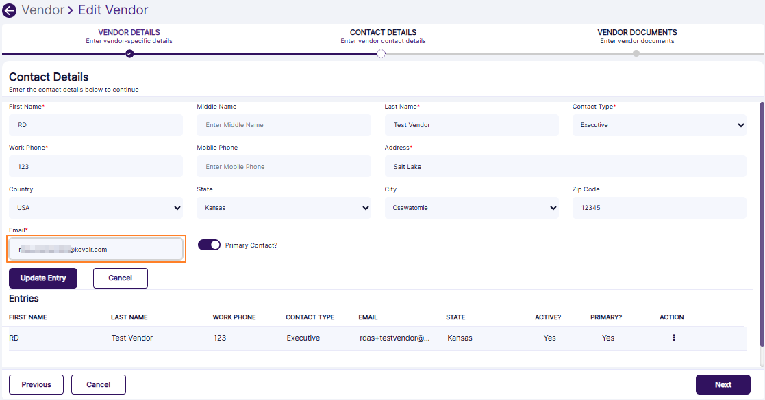 Uneditable Email field