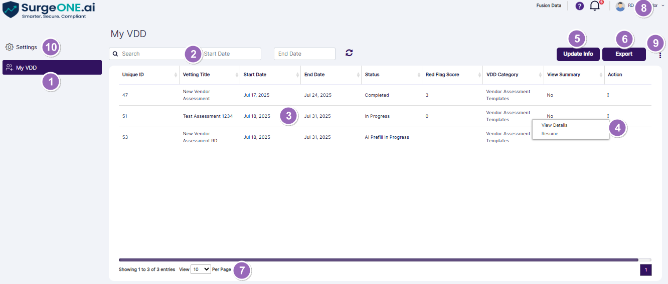 Understanding the My VDD page
