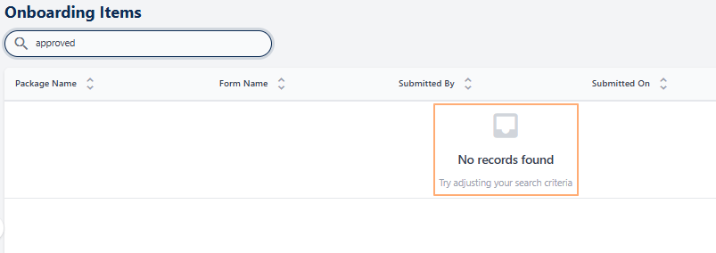 No matching records found
