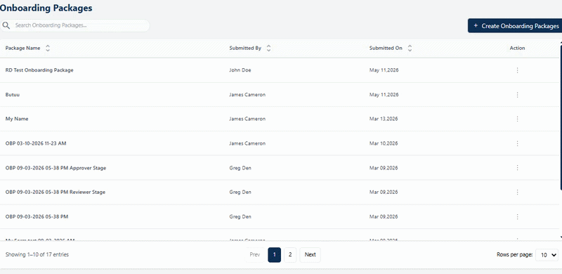 Demonstration of viewing the Package Summary modal