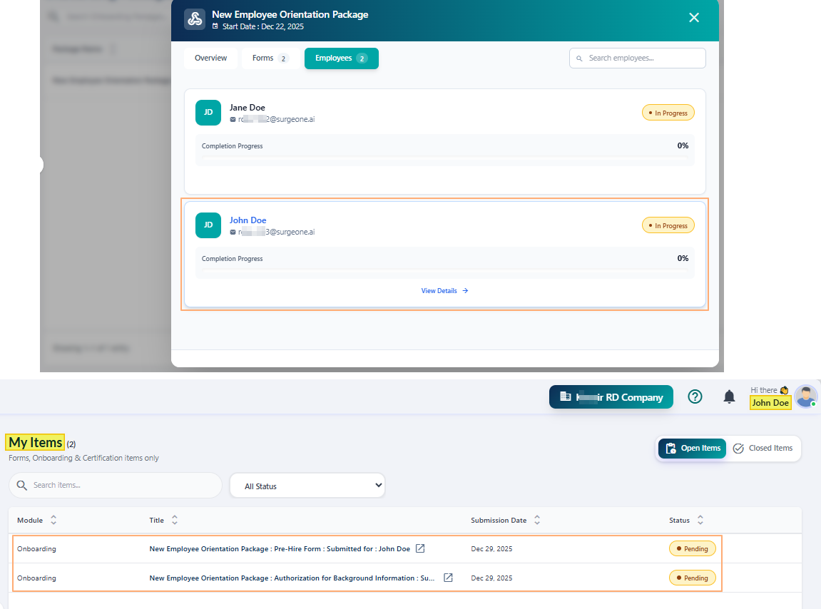 Created package activity initiation options