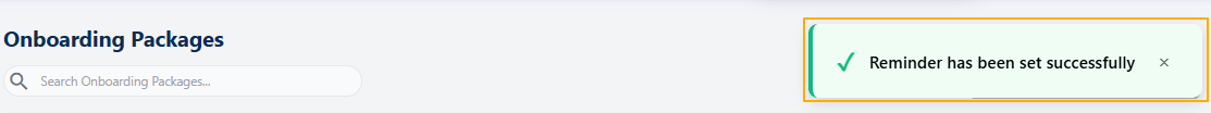 Reminder has been set successfully notification