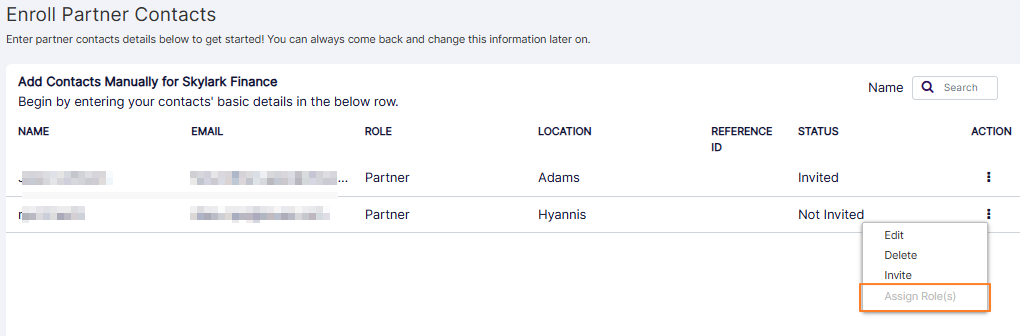 Assign Role(s) menu option