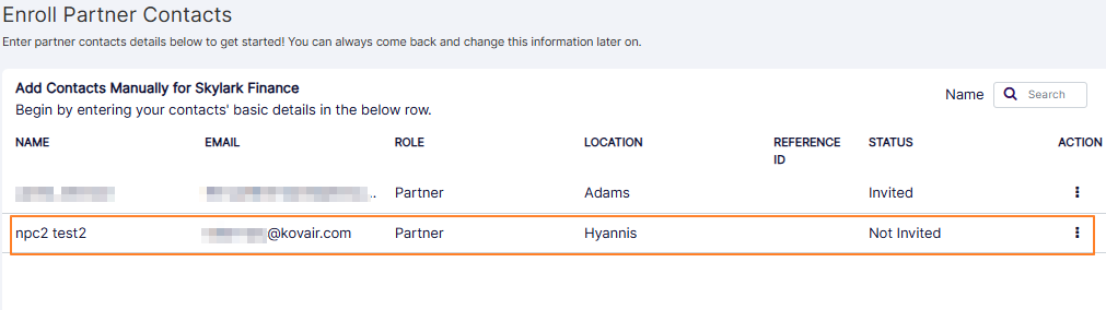 New Contact populates the grid view