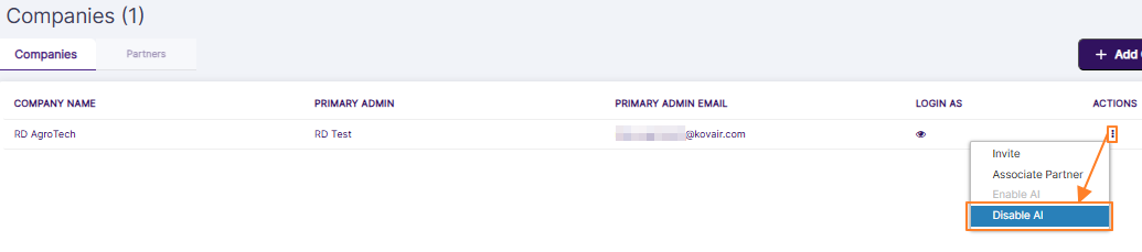 Disable AI menu option