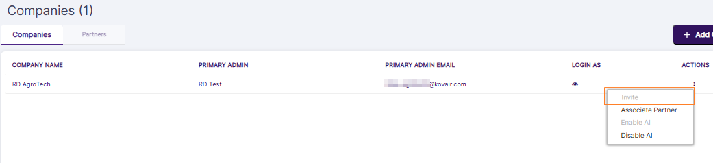 Invite context menu disabled