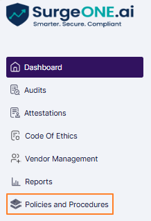 Policies and Procedures menu option