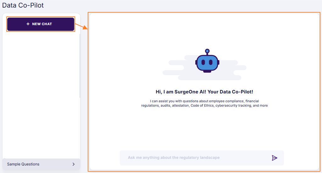 Starting a new chat with Policies and Procedures Data Co-Pilot