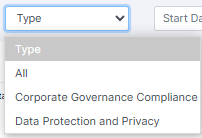 Category selection dropdown options