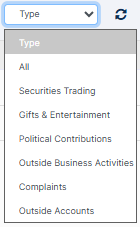 Type dropdown options