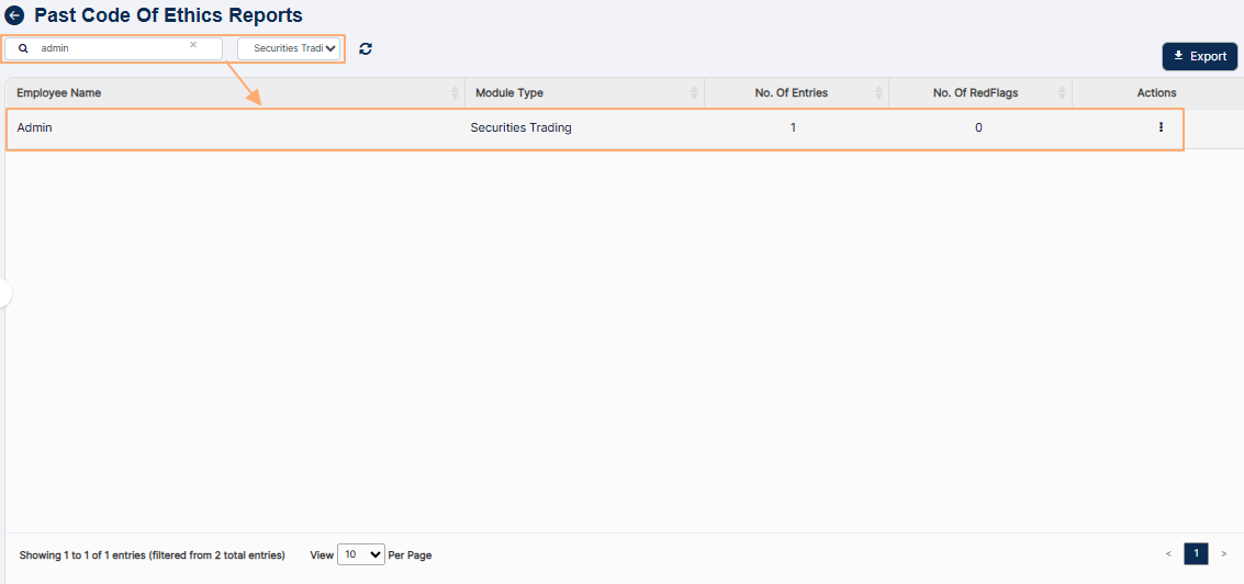 Search results generated