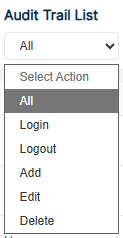 Activity or Action Type Dropdown