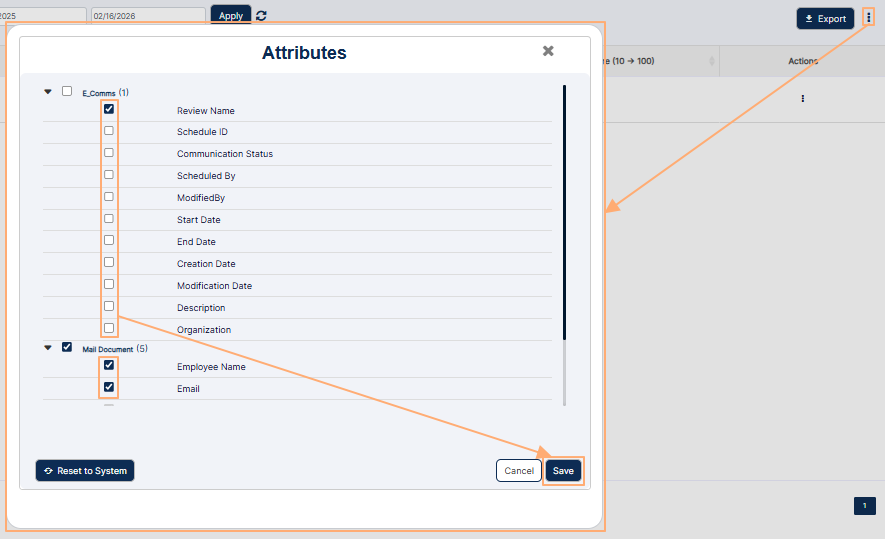 Customizing the grid columns visibility