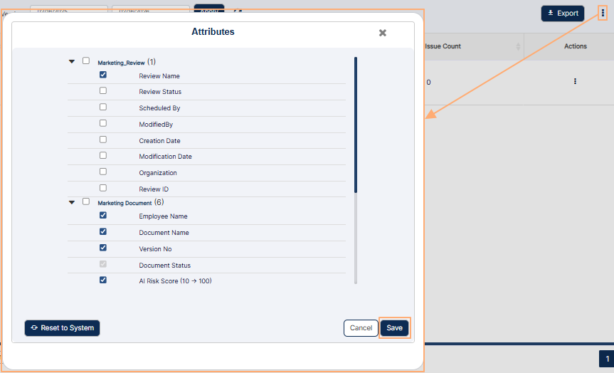 Customizing the grid columns visibility