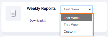 Expanded view of the date selection dropdown options