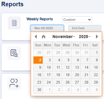 Calendar to set start date